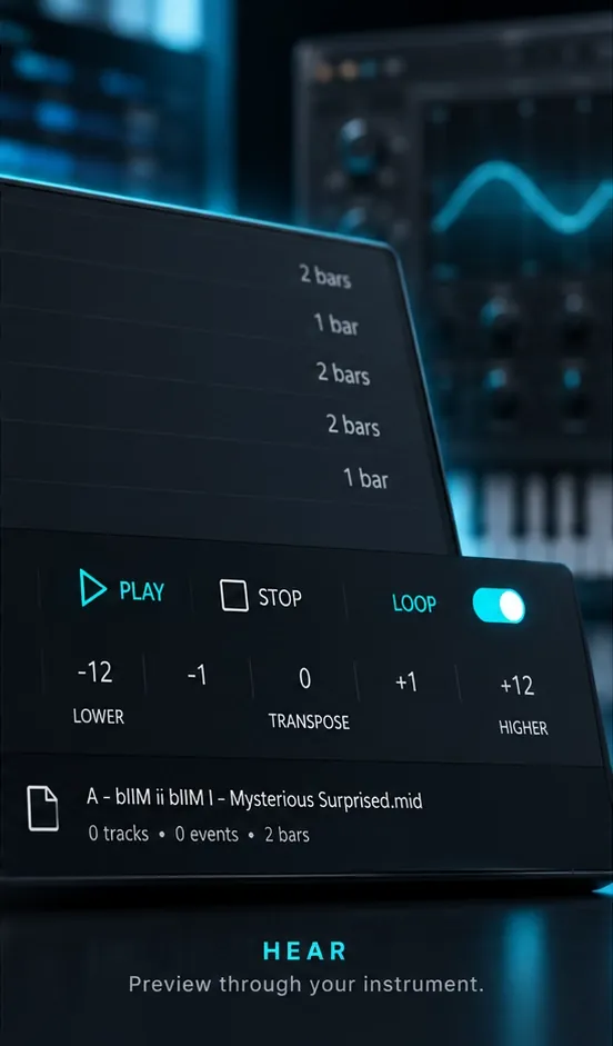 Preview MIDI through the current DAW instrument with CueMIDI